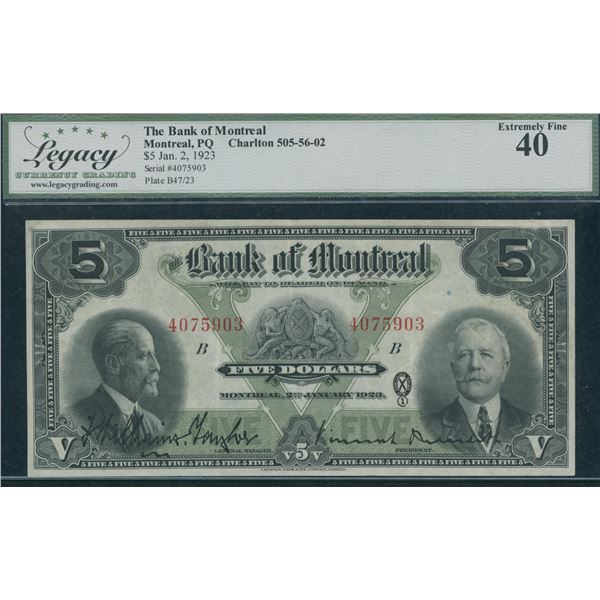 Bank of Montreal $5, 1923