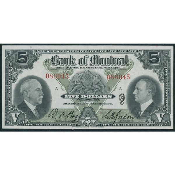 Bank of Montreal $5, 1935
