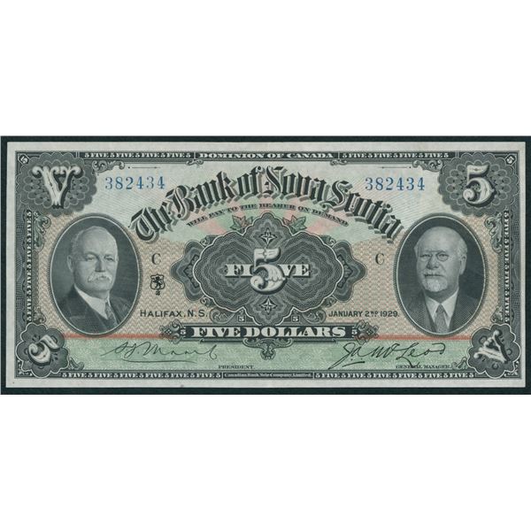 Bank of Nova Scotia $5, 1929