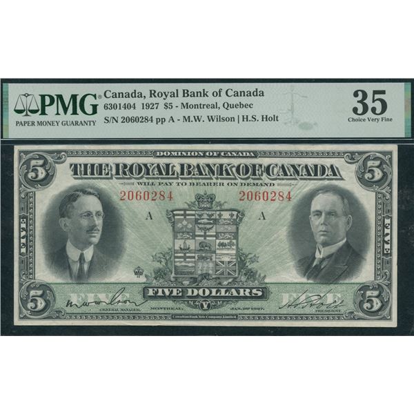 Royal Bank of Canada $5, 1927