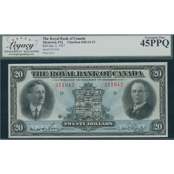 Royal Bank of Canada $20, 1927