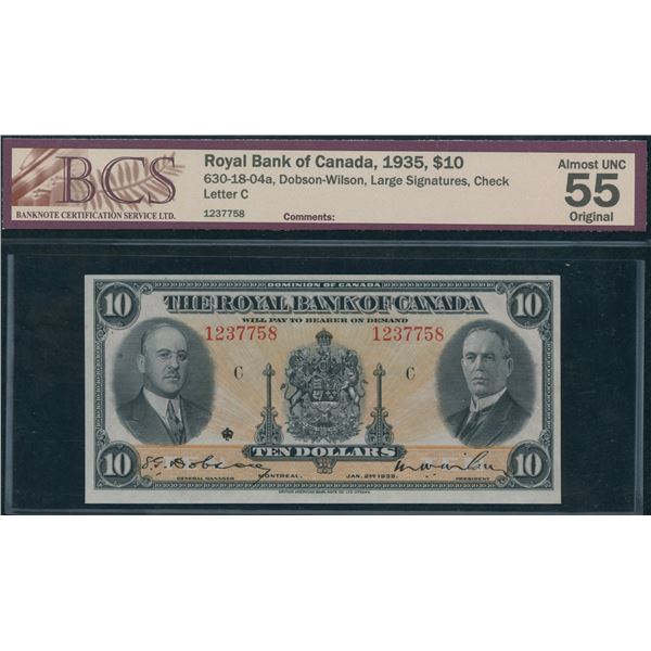Royal Bank of Canada $10, 1935