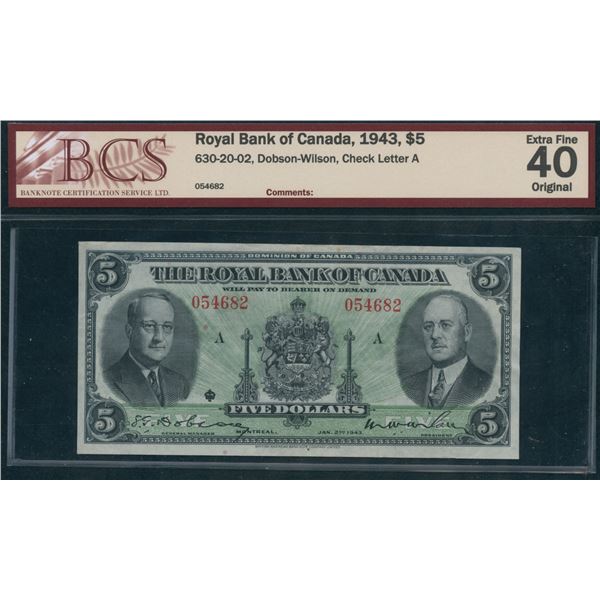 Royal Bank of Canada $5, 1943