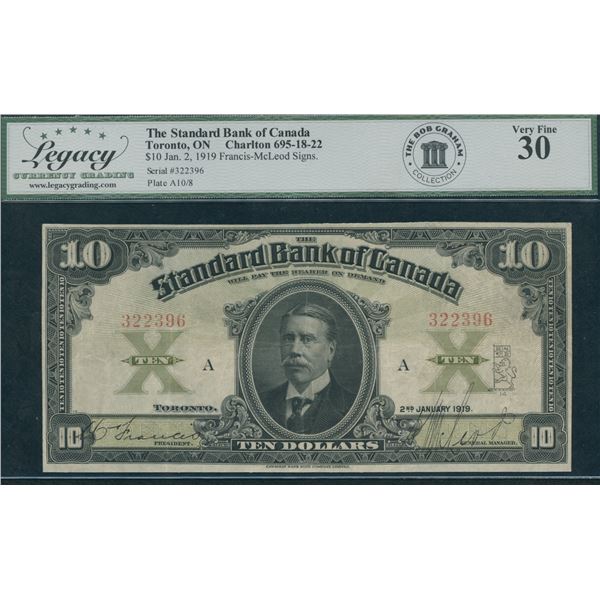 Standard Bank of Canada $10, 1919