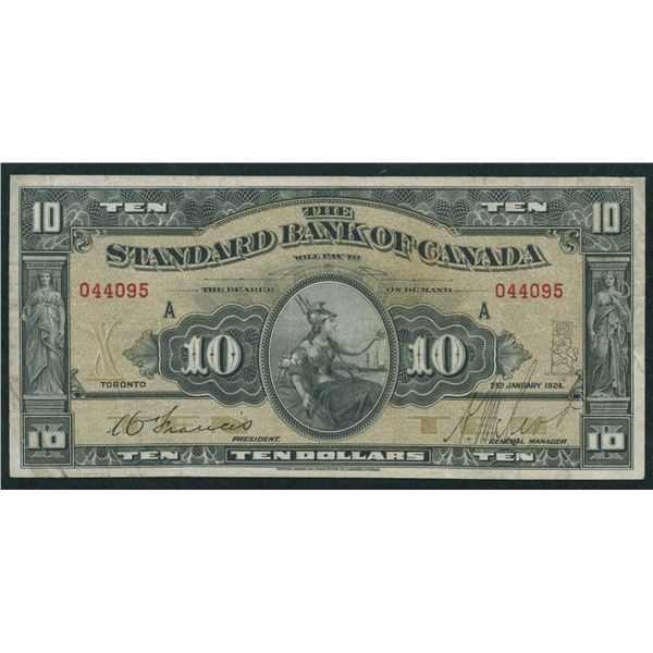 Standard Bank of Canada $10, 1924