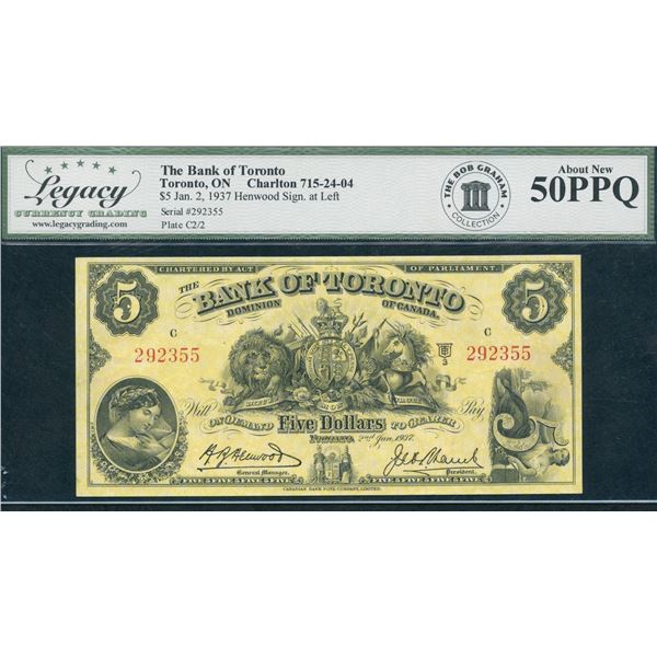 Bank of Toronto $5, 1929