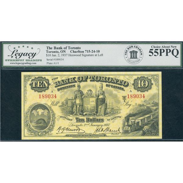 Bank of Toronto $10, 1937