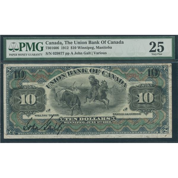 Union Bank of Canada $10, 1912