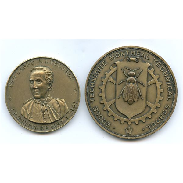 Lot of 2 Montreal Scholastic Bronze Medals