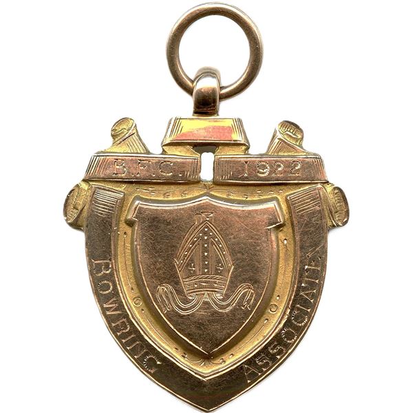 B.F.C. (Bishop Field College) 1922 Bowring Associate 9K Gold Medal.