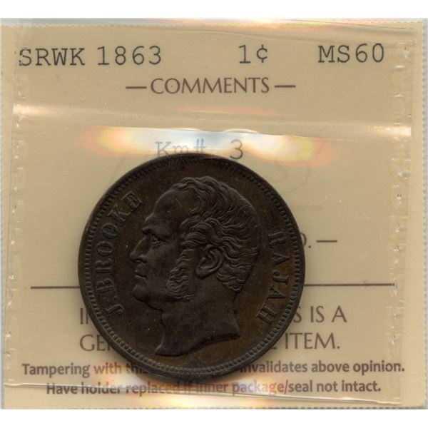 1863 Sarawak One Cent
