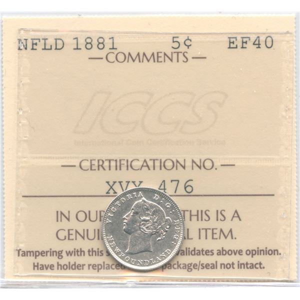 1881 Newfoundland Five Cents