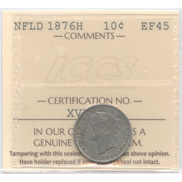 1876H Newfoundland Ten Cents