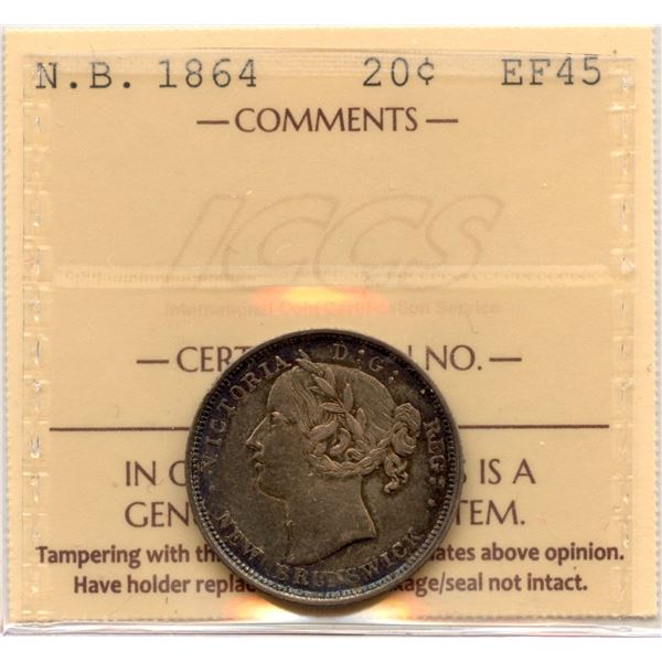 1864 New Brunswick Twenty Cents