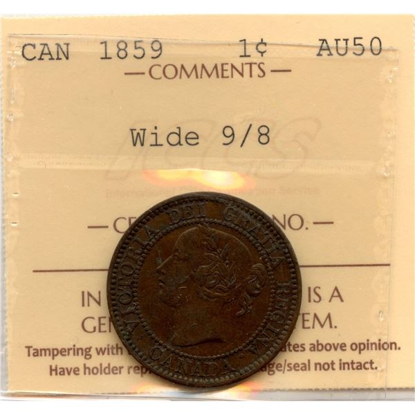 1859 One Cent - Wide 9/8