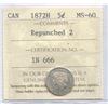 Image 1 : 1872H Five Cents - Rephunched 2