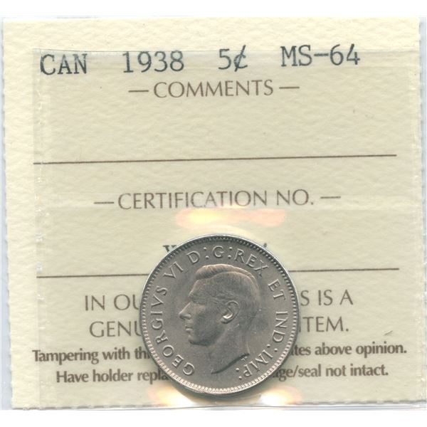 1938 Five Cents