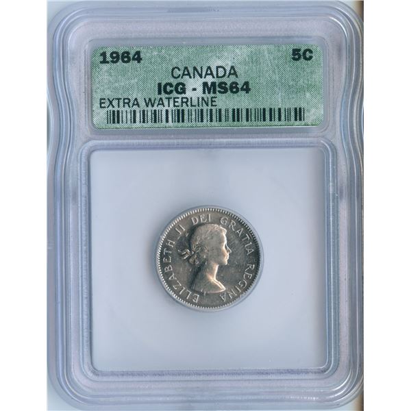 1964 Five Cents - Extra Waterline