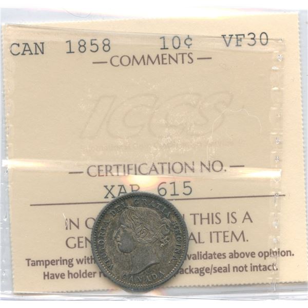 1858 Ten Cents