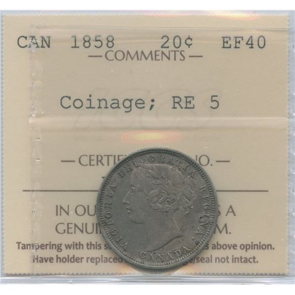 1858 Twenty Cents