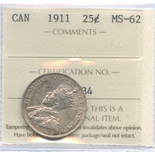 1911 Twenty-Five Cents
