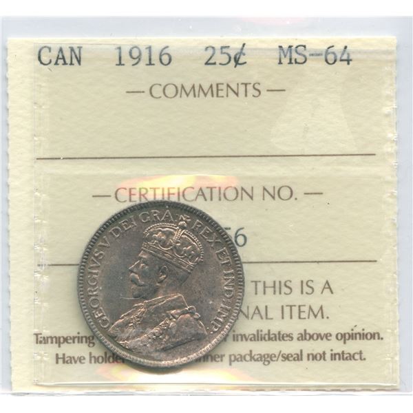 1916 Twenty-Five Cents