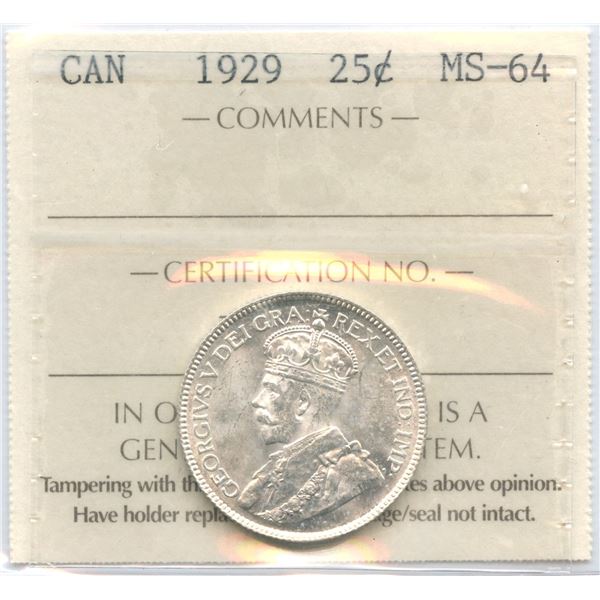 1929 Twenty-Five Cents
