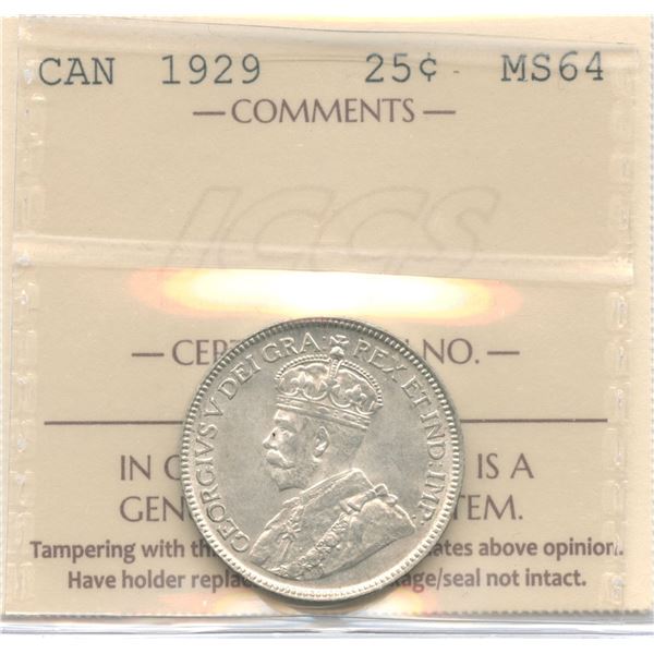 1929 Twenty-Five Cents