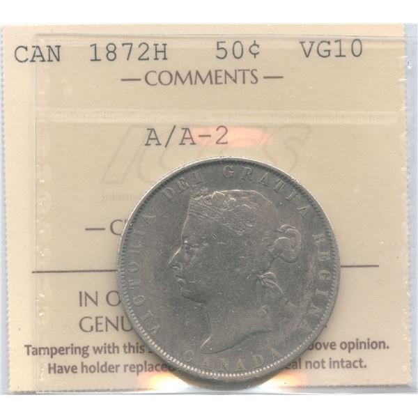 1872H Fifty Cents - A/A
