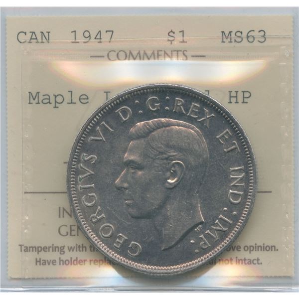 1947 Silver Dollar - Maple Leaf