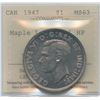 Image 1 : 1947 Silver Dollar - Maple Leaf