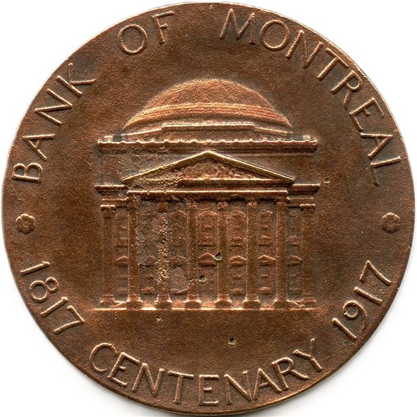 Bank of Montreal 1817-1917 Centenary Medal Bronze