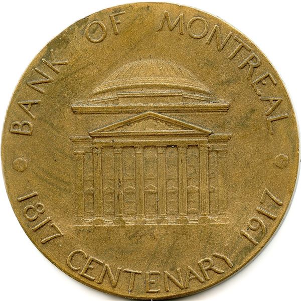 Bank of Montreal 1817-1917 Centenary Medal Bronze