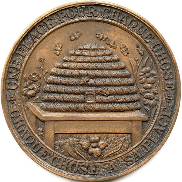 Bank Medal featuring the image and high-relief of the Beehive - Copper