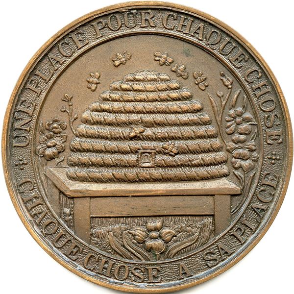 Bank Medal featuring the image and high-relief of the Beehive - Copper