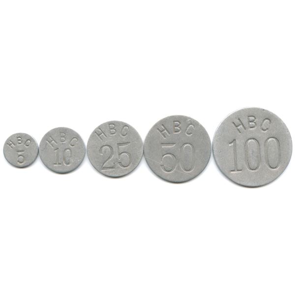Hudson Bay Company Eastern Arctic Token Partial Set of 5