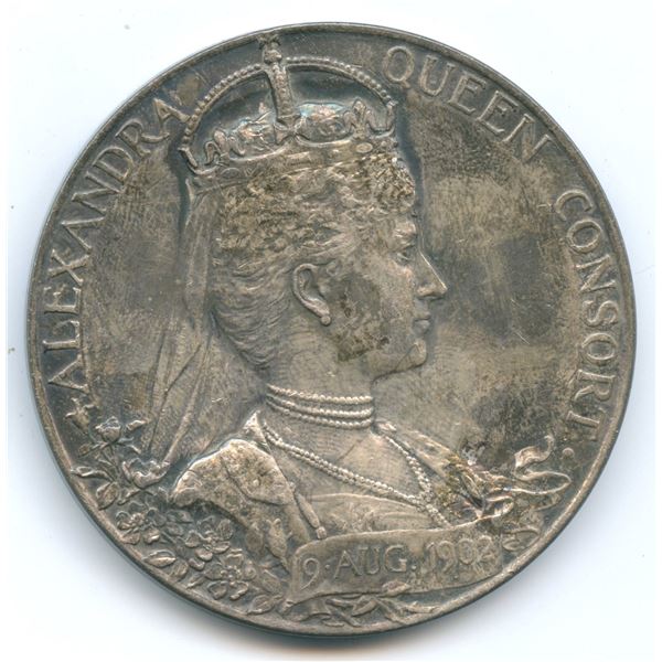 1902 Edward VII Queen Alexandra Royal Mint Coronation Medal, Silver