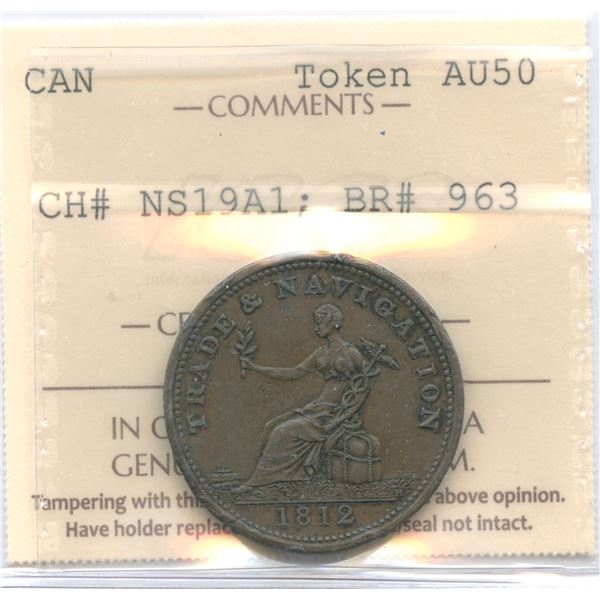Nova Scotia Pure Copper Preferable to Paper Half Penny Token, BR 963