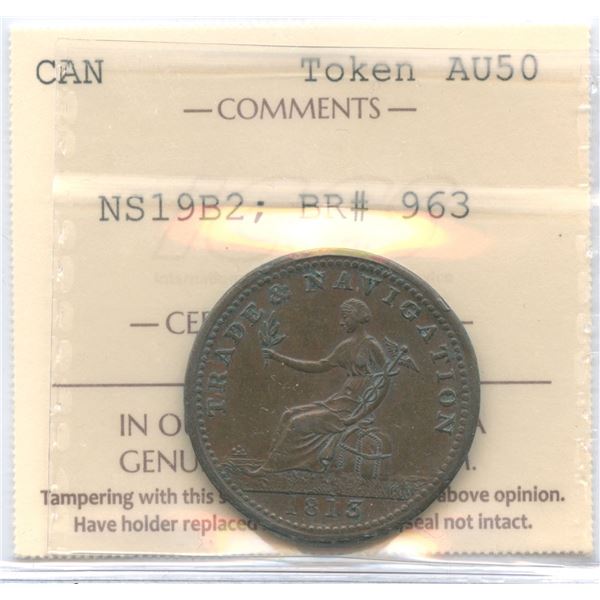 Nova Scotia Pure Copper Preferable to Paper Half Penny Token, BR 963