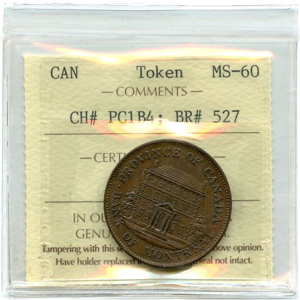 Br. 527. Bank of Montreal Half Penny, 1844