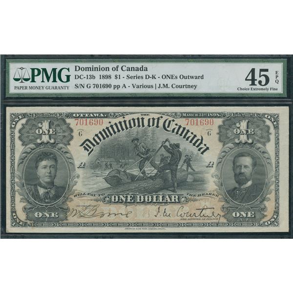 Dominion of Canada $1, 1898 - Outward One's