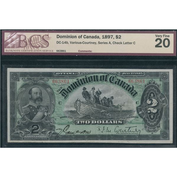 Dominion of Canada $2, 1897 - Dark Brown Back