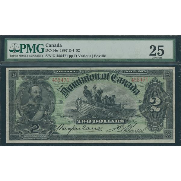 Dominion of Canada $2, 1897 - Dark Brown Back