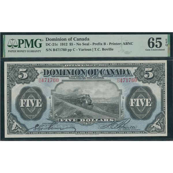 Dominion of Canada $5, 1912