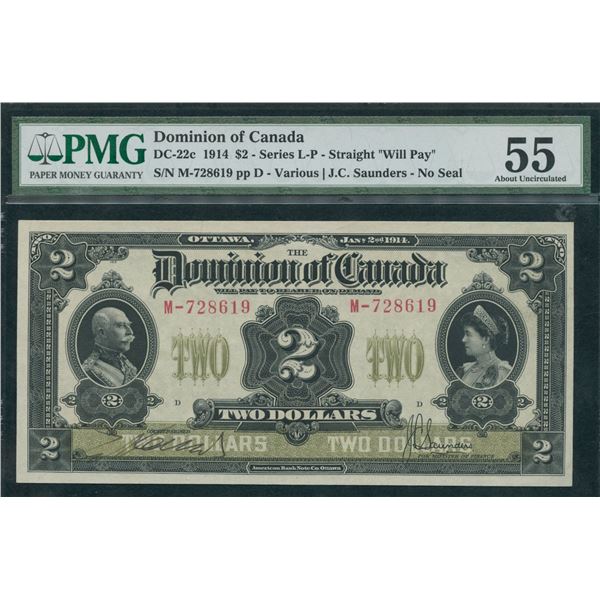 Dominion of Canada $2, 1914