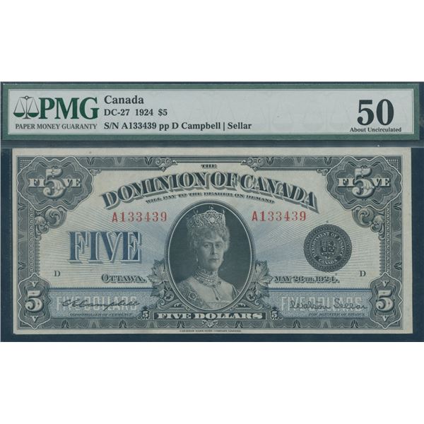 Dominion of Canada $5, 1924