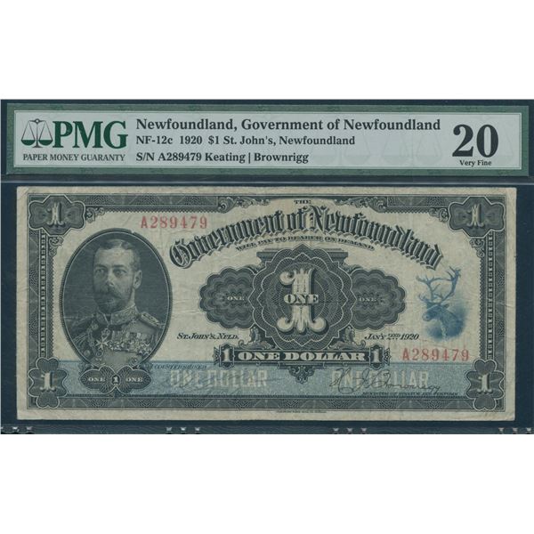 Government of Newfoundland $1, 1920