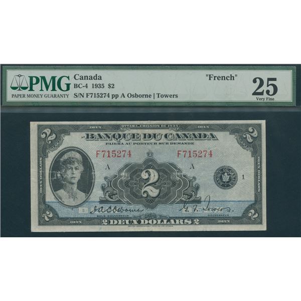 Bank of Canada $2, 1935 - French Issue