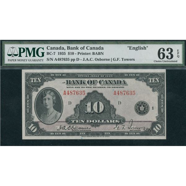 Bank of Canada $10, 1935