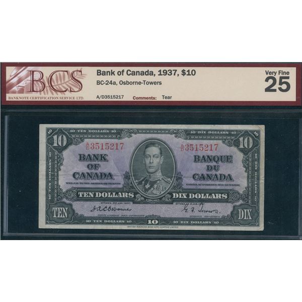 Bank of Canada $10, 1937 - Osborne